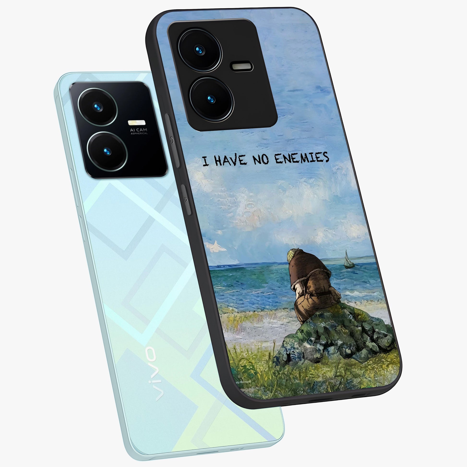 Peace Beyond War Glass Case displayed in angled mockup highlighting meaningful message design with artistic aesthetic style.
