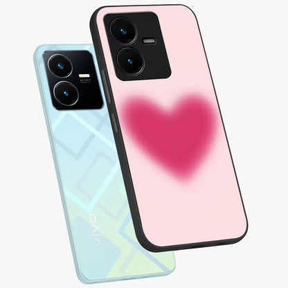 Pink Aura Heart Glass Case displayed in angled mockup highlighting vibrant pink heart design with dreamy aura aesthetic.