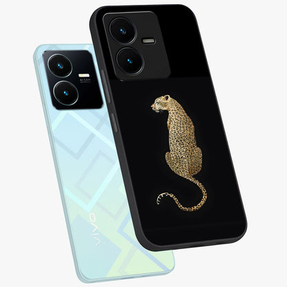 Regal Leopard Glass Case displayed in angled mockup highlighting powerful animal illustration with stylish wild aesthetic.