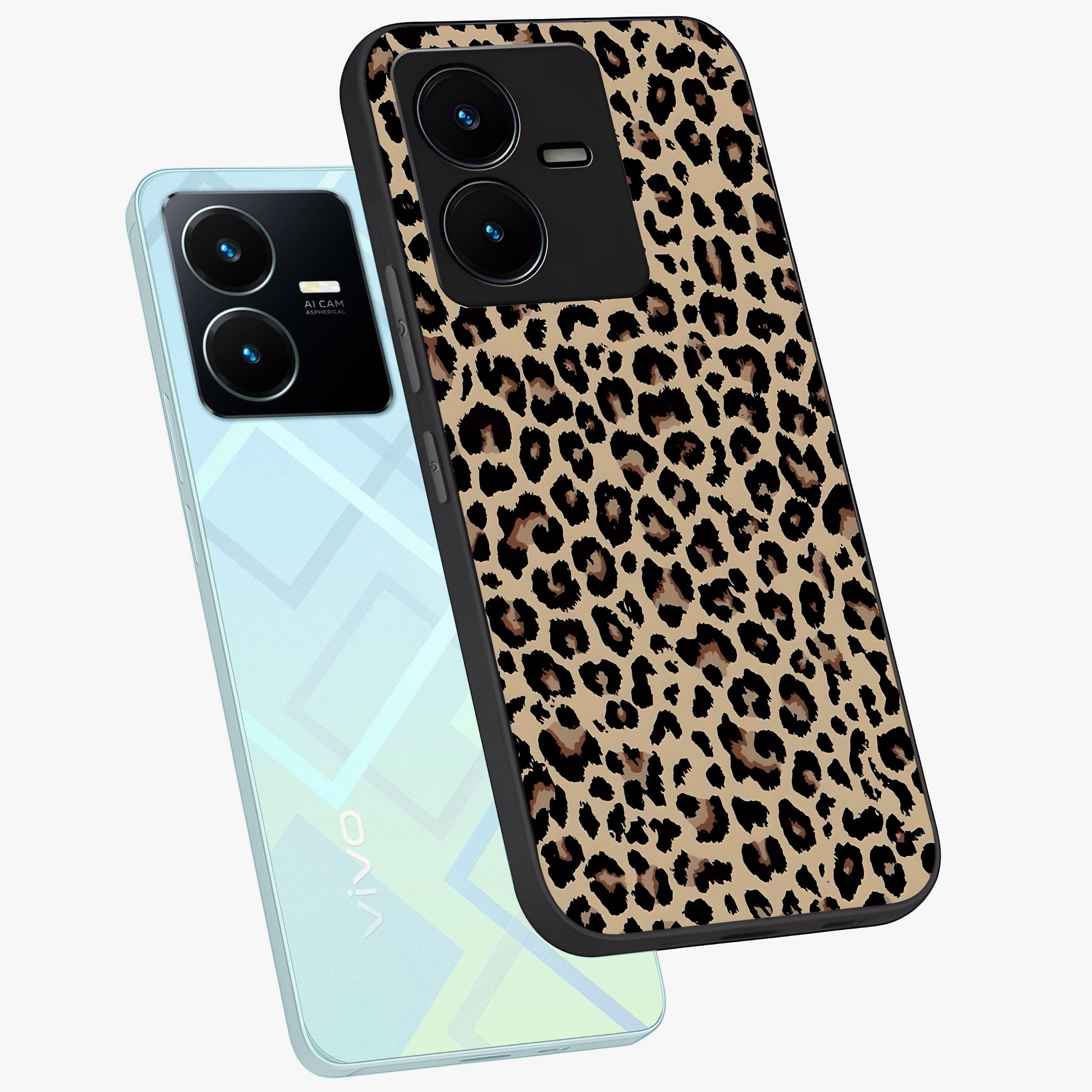 Savage Chic Pattern Glass Case displayed in angled mockup highlighting bold fashion inspired design with chic aesthetic.