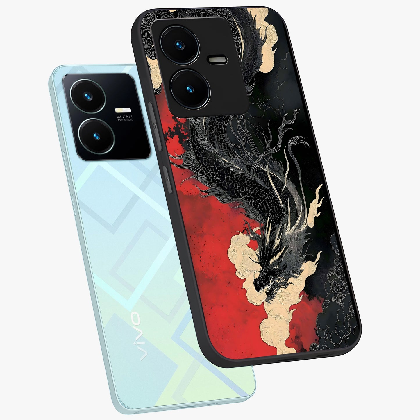 Shadow Dragon Fury Glass Case displayed in angled mockup highlighting powerful dragon illustration with dark fantasy aesthetic.