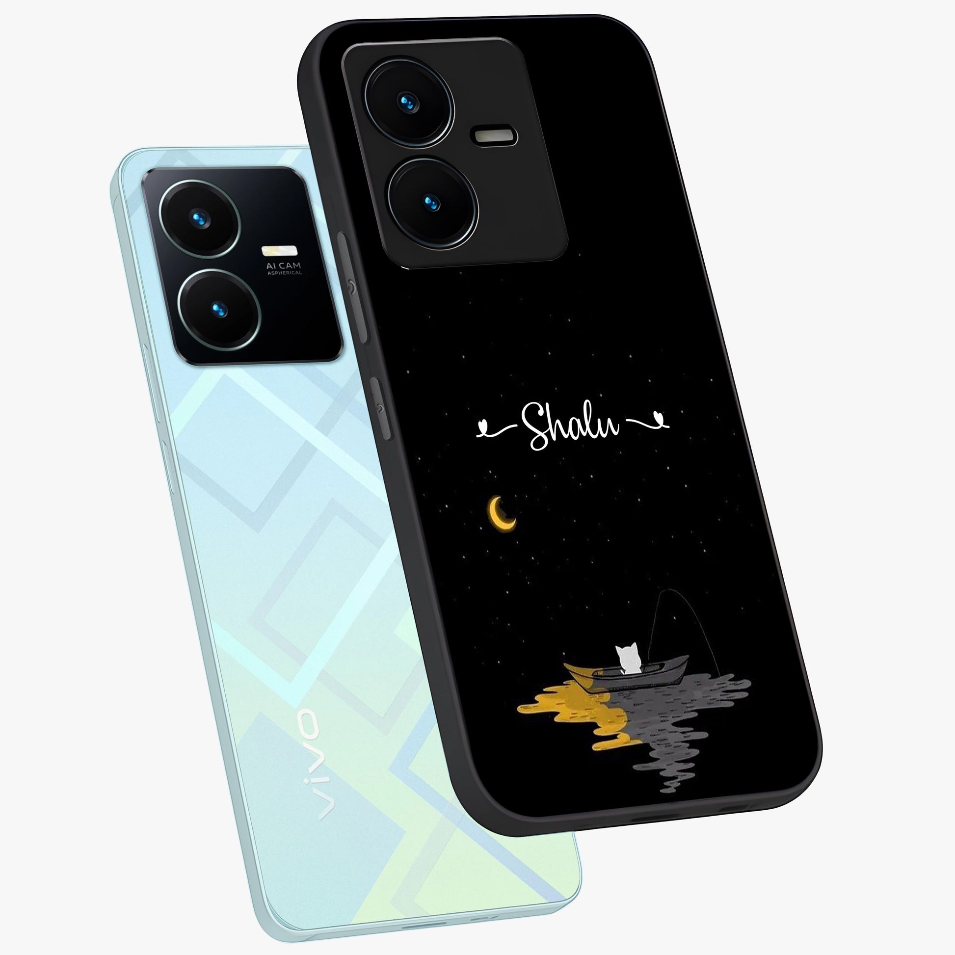 Silent Night Row Glass Case displayed in angled mockup highlighting peaceful evening design with dreamy night aesthetic.