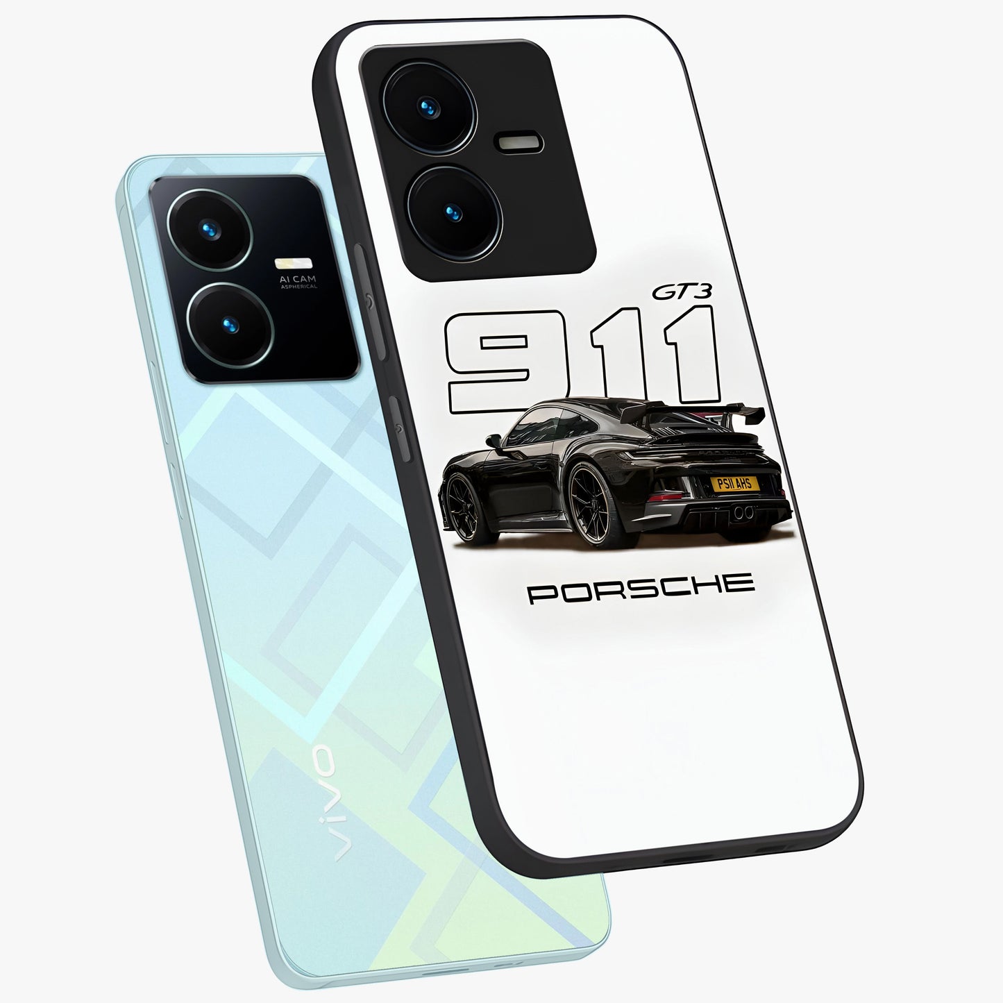 Turbo Legacy Icon Glass Case displayed in angled mockup highlighting dynamic automotive design with performance aesthetic.
