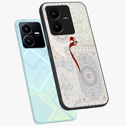 White Aesthetic Bow Glass Case displayed in angled mockup highlighting clean bow design with soft aesthetic style.