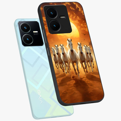 Wild Sunset Majesty Glass Case displayed in angled mockup highlighting vibrant sunset sky design with scenic aesthetic.