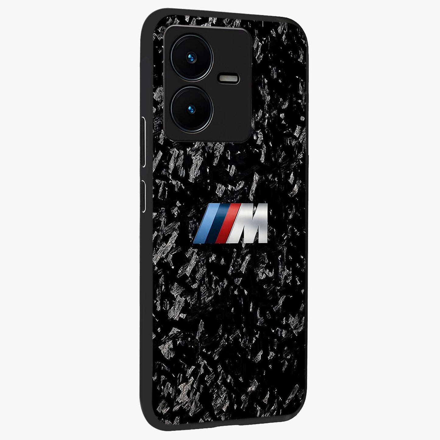 Carbon Speed Mark Glass Case upright view showcasing modern carbon speed graphic with bold automotive theme.