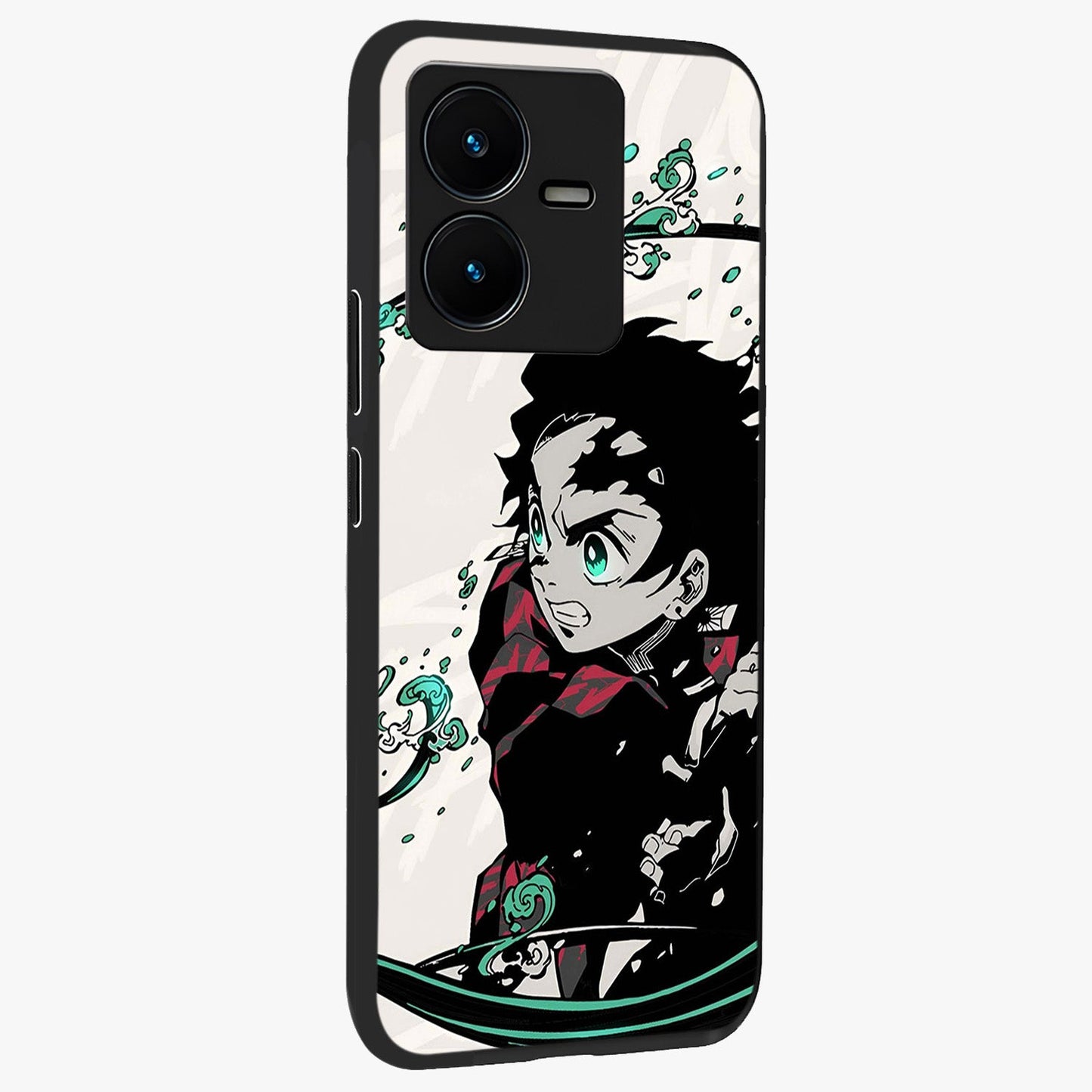Demon Slayer Glass Case upright view showcasing powerful anime artwork with intense warrior theme.