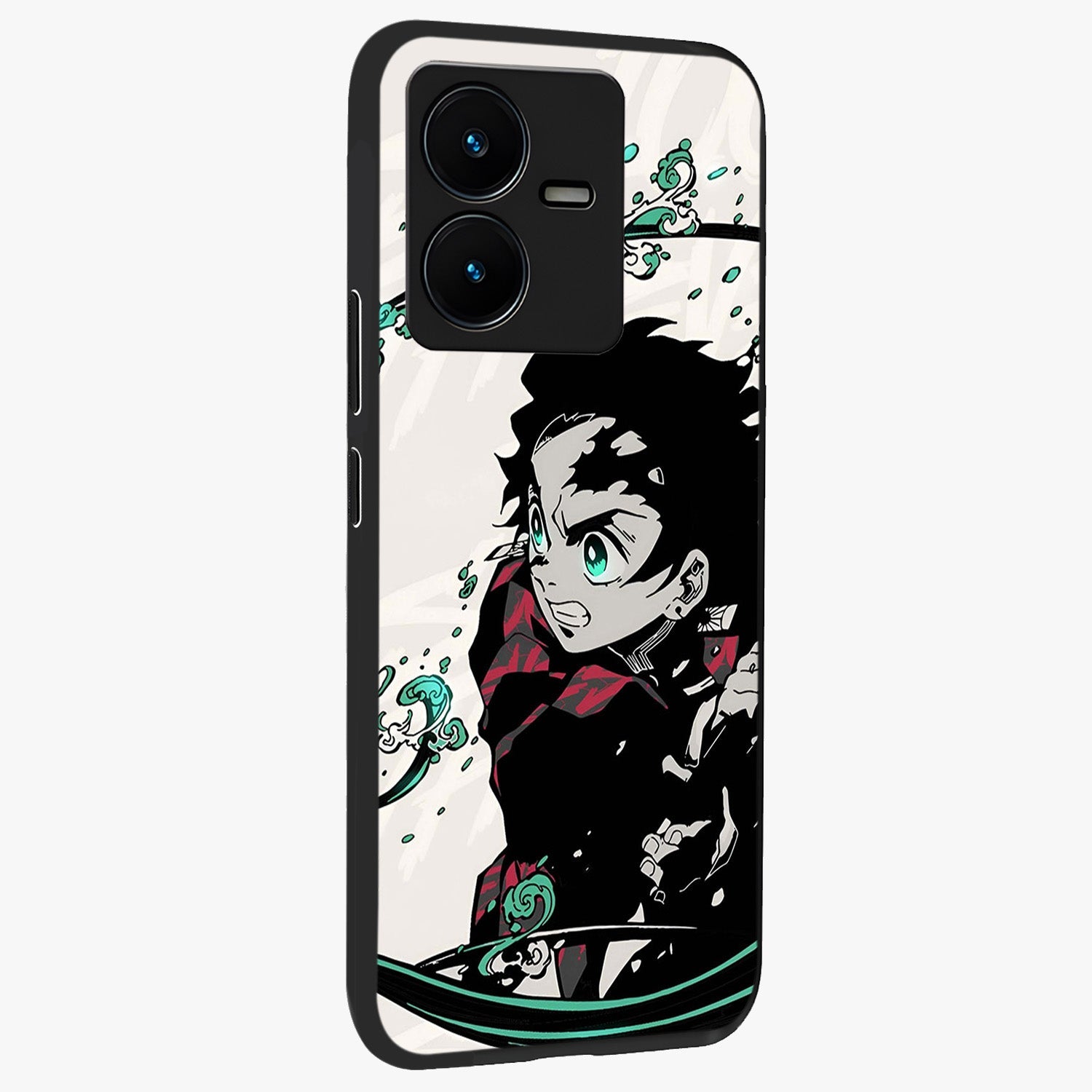 Demon Slayer Glass Case upright view showcasing powerful anime artwork with intense warrior theme.