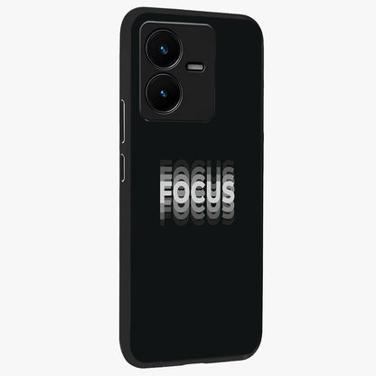 Focus Mode On Glass Case upright view showcasing strong typography statement with sleek motivational theme.