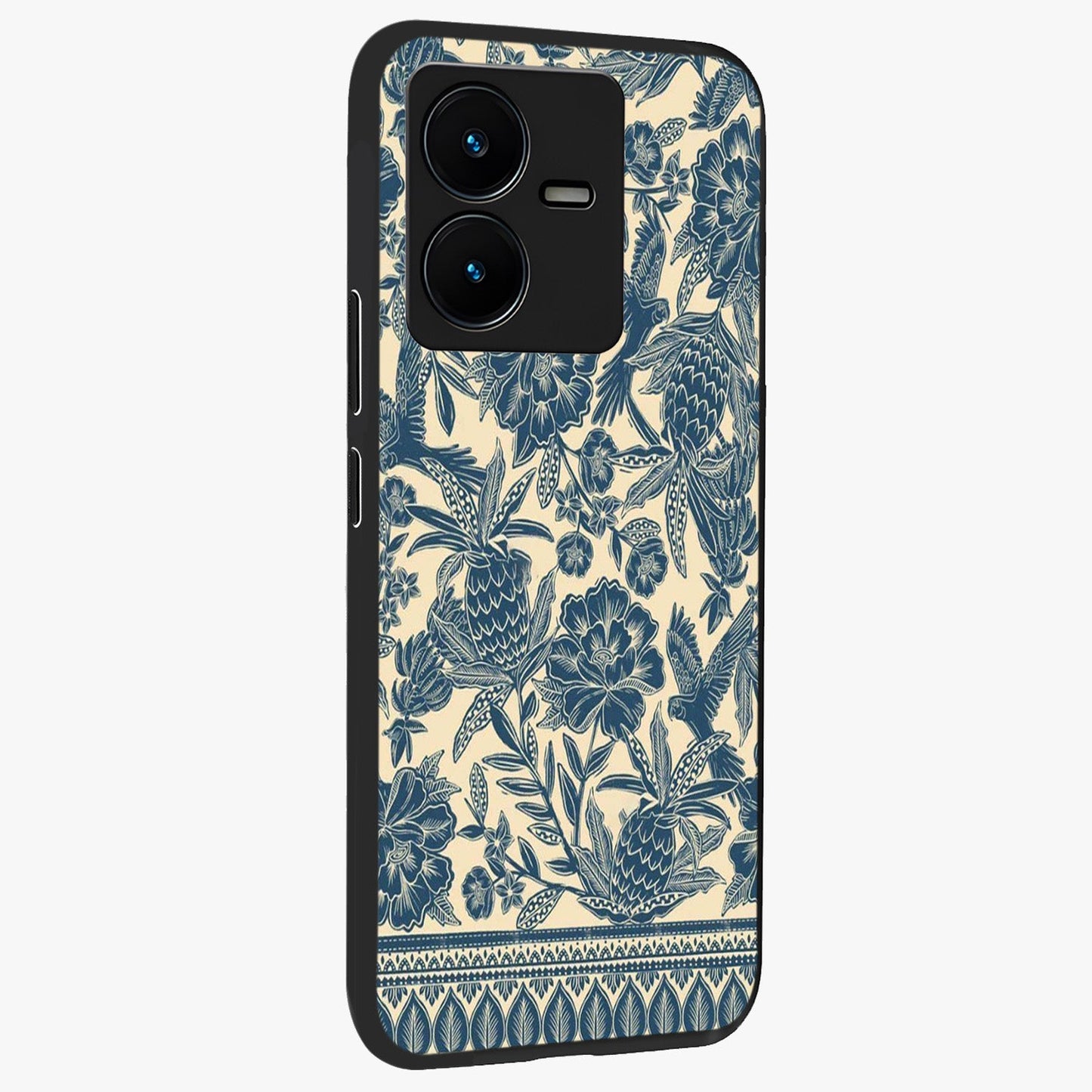 Heirloom Wild Bloom Glass Case upright view showcasing delicate wildflower artwork with timeless floral theme.