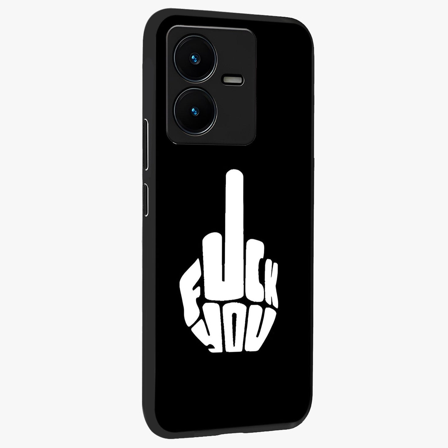 Rebel Mode On Glass Case upright view showcasing striking statement artwork with bold rebellious theme.