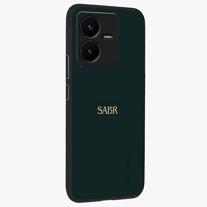 Sabr Minimal Patience Glass Case upright view showcasing calm minimalist artwork with motivational patience theme.