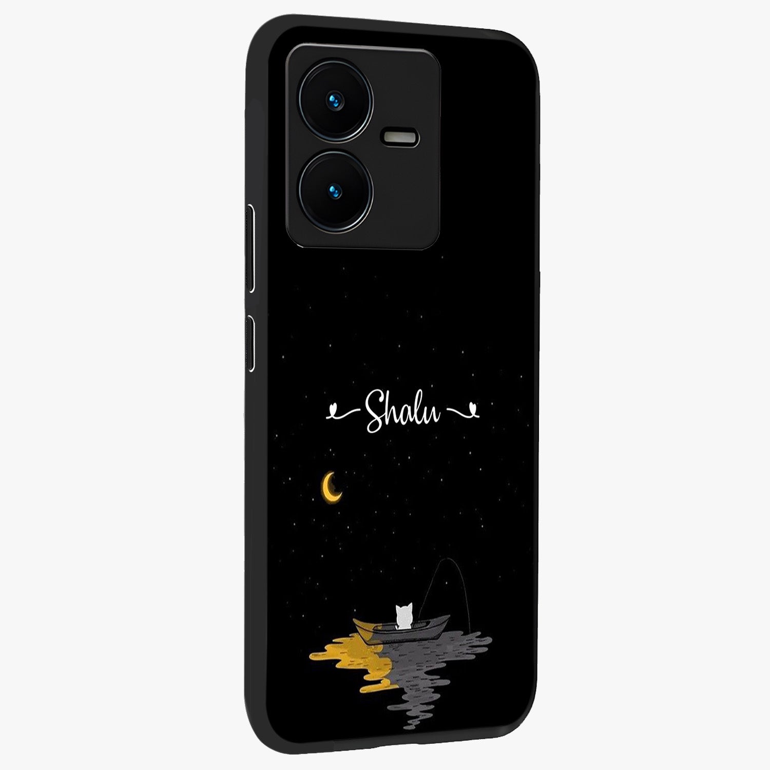 Silent Night Row Glass Case upright view showcasing tranquil night artwork with serene landscape theme.