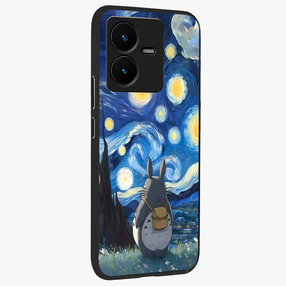 Totoro In Van Gogh Art Glass Case upright view showcasing creative character artwork with painterly artistic theme.
