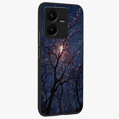 Twilight Sakura Serenade Glass Case upright view showcasing beautiful cherry blossom artwork with serene evening theme.