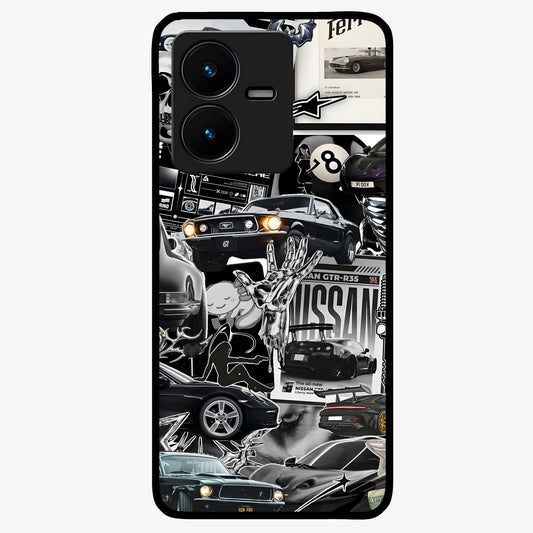 Aesthetic Dark Love Glass Case showing flat back view with dark romantic artwork and glossy glass finish.