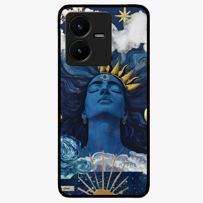 Aesthetic Lord Shiva Glass Case showing flat back view with divine Shiva artwork and glossy glass finish.