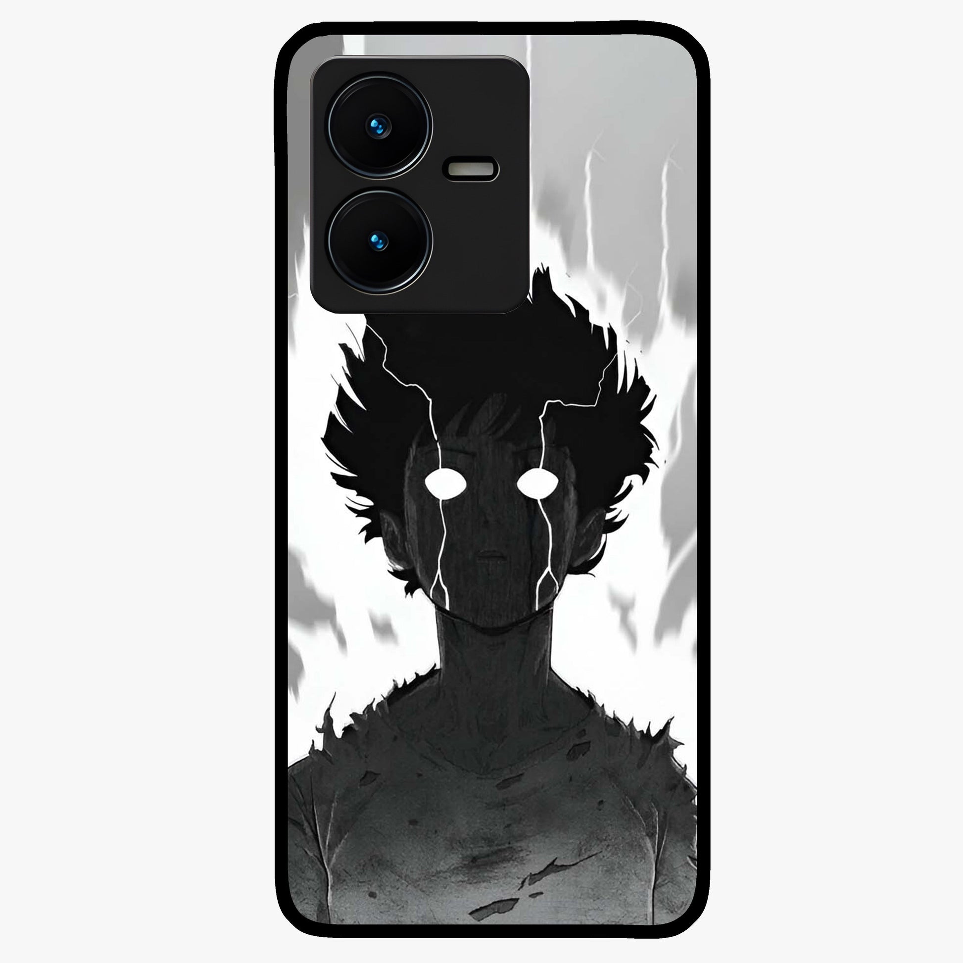Awakened Inner Rage Glass Case showing flat back view with intense artistic artwork and glossy glass finish.
