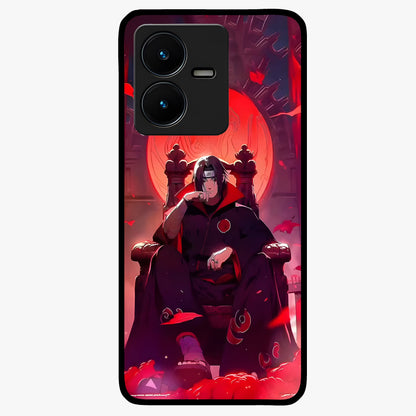 Blood Moon Sovereign Glass Case showing flat back view with mystical blood moon artwork and glossy glass finish.
