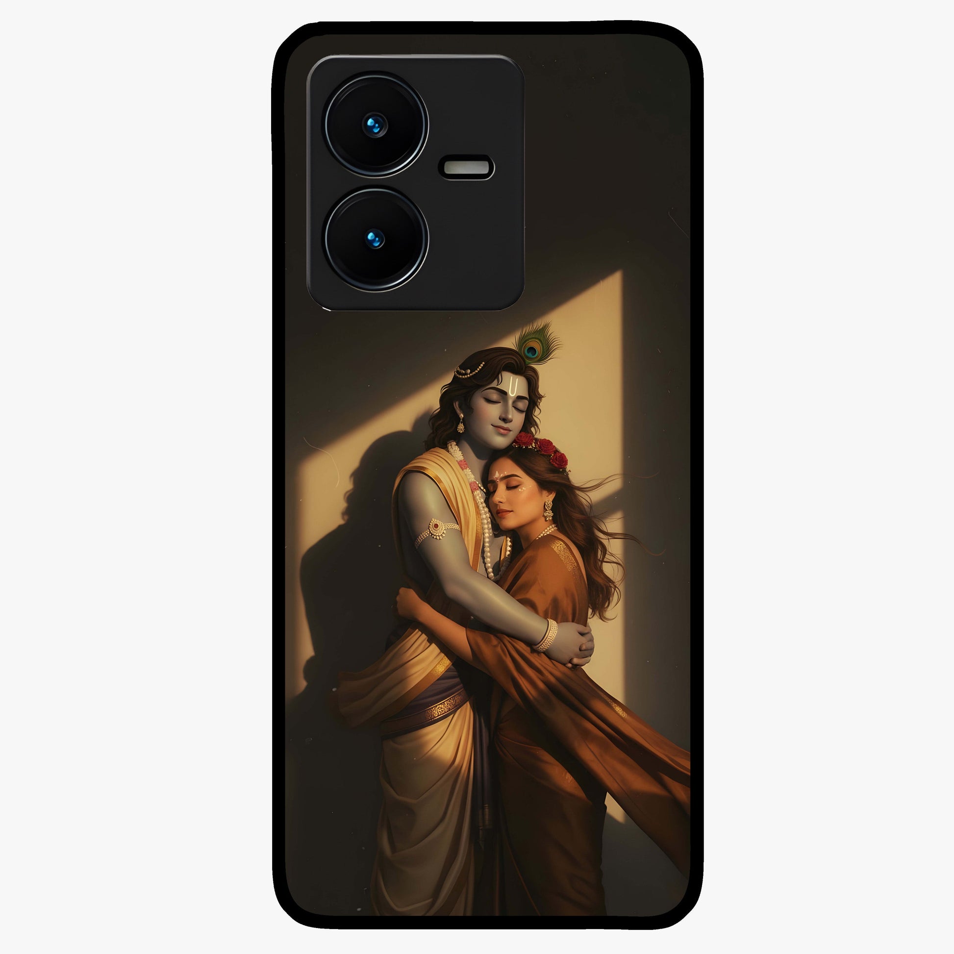 Divine Eternal Love Glass Case showing flat back view with spiritual love themed artwork and glossy glass finish.