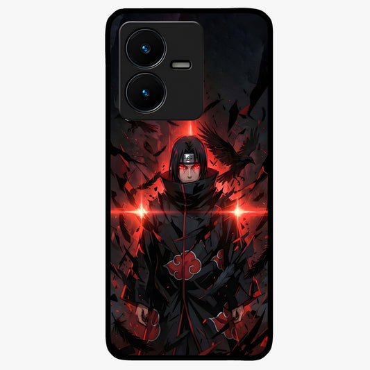 Focused Blade Discipline Glass Case showing flat back view with warrior sword themed artwork and glossy glass finish.