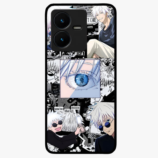 Infinity Sorcerer Chaos Glass Case showing flat back view with mystical sorcerer themed artwork and glossy glass finish.