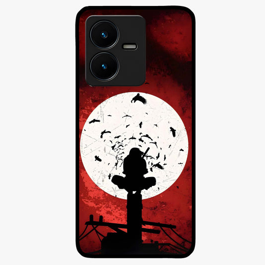 Itachi Limited Edition Naruto Anime Glass Case showing flat back view with iconic anime character artwork and glossy glass finish.