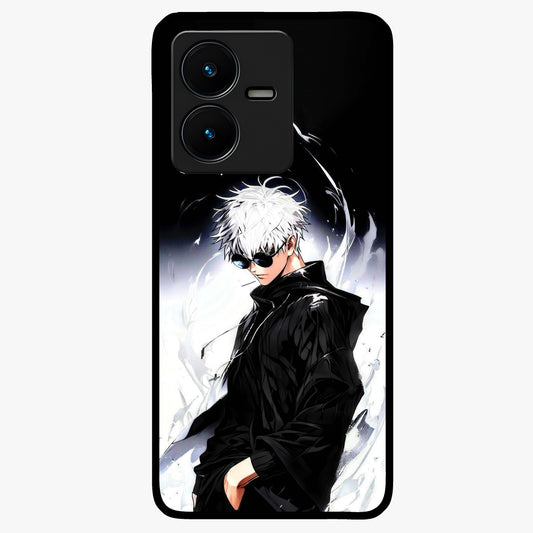 Limitless Shadow King Glass Case showing flat back view with powerful shadow warrior artwork and glossy glass finish.