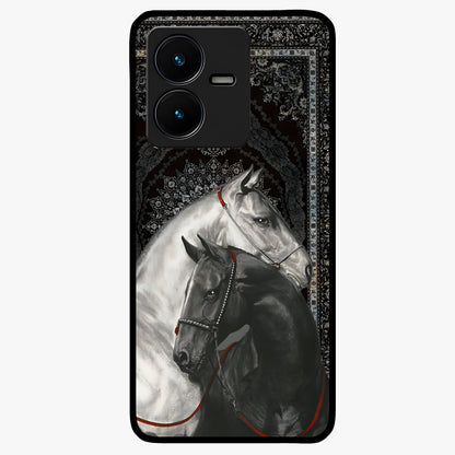 Majestic Ride Legacy Glass Case showing flat back view with powerful automotive inspired artwork and glossy glass finish.