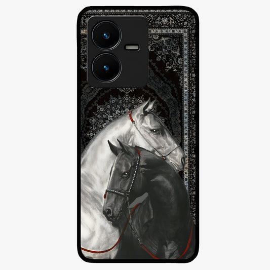Majestic Ride Legacy Glass Case showing flat back view with powerful automotive inspired artwork and glossy glass finish.