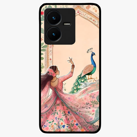 Royal Grace Muse Glass Case showing flat back view with elegant artistic artwork and glossy glass finish.