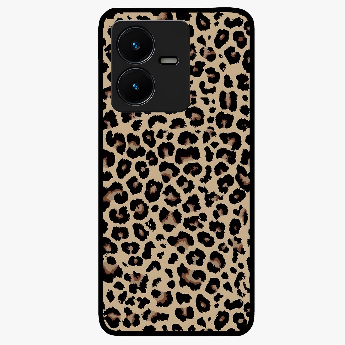Savage Chic Pattern Glass Case showing flat back view with stylish patterned artwork and glossy glass finish.