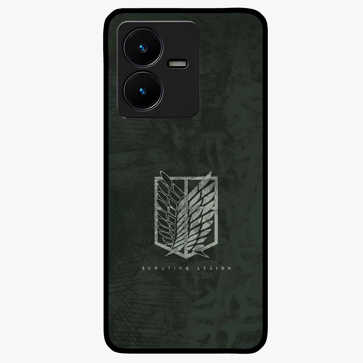 Wings Of Freedom Glass Case showing flat back view with symbolic wings artwork and glossy glass finish.