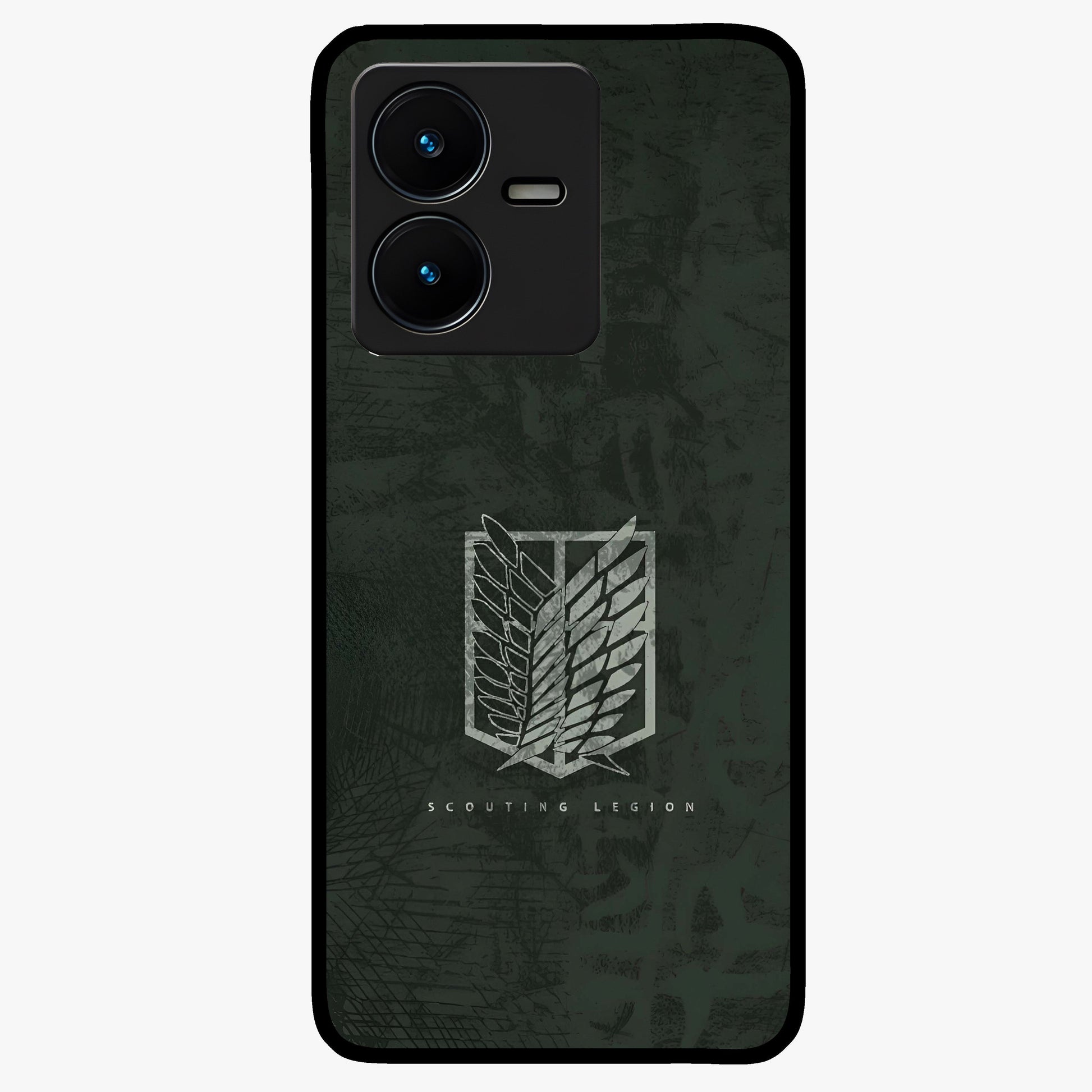 Wings Of Freedom Glass Case showing flat back view with symbolic wings artwork and glossy glass finish.