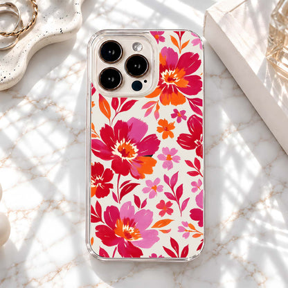 Vibrant Floral Painting Clear Silicon Cover
