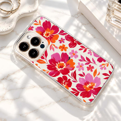 Vibrant Floral Painting Clear Silicon Cover