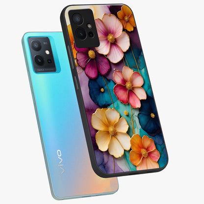 Artlyn Grace Flower Pattern Glass Case displayed in angled mockup highlighting delicate flower pattern design and smooth glass surface.