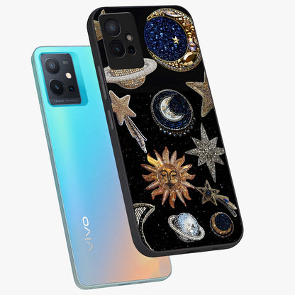 Celestial Gem Constellations Glass Case displayed in angled mockup highlighting gemstone inspired constellation design.