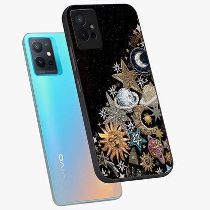 Cosmic Sparkle Dreams Glass Case displayed in angled mockup highlighting dreamy star sparkle design with celestial aesthetic.