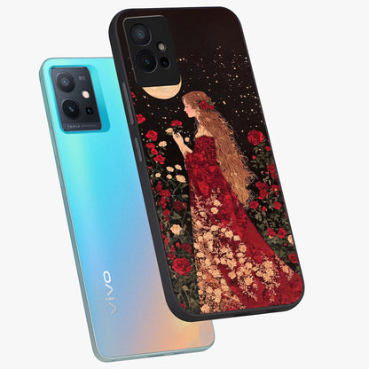 Crimson Dreams Glass Case displayed in angled mockup highlighting soft crimson aesthetic design with artistic theme.