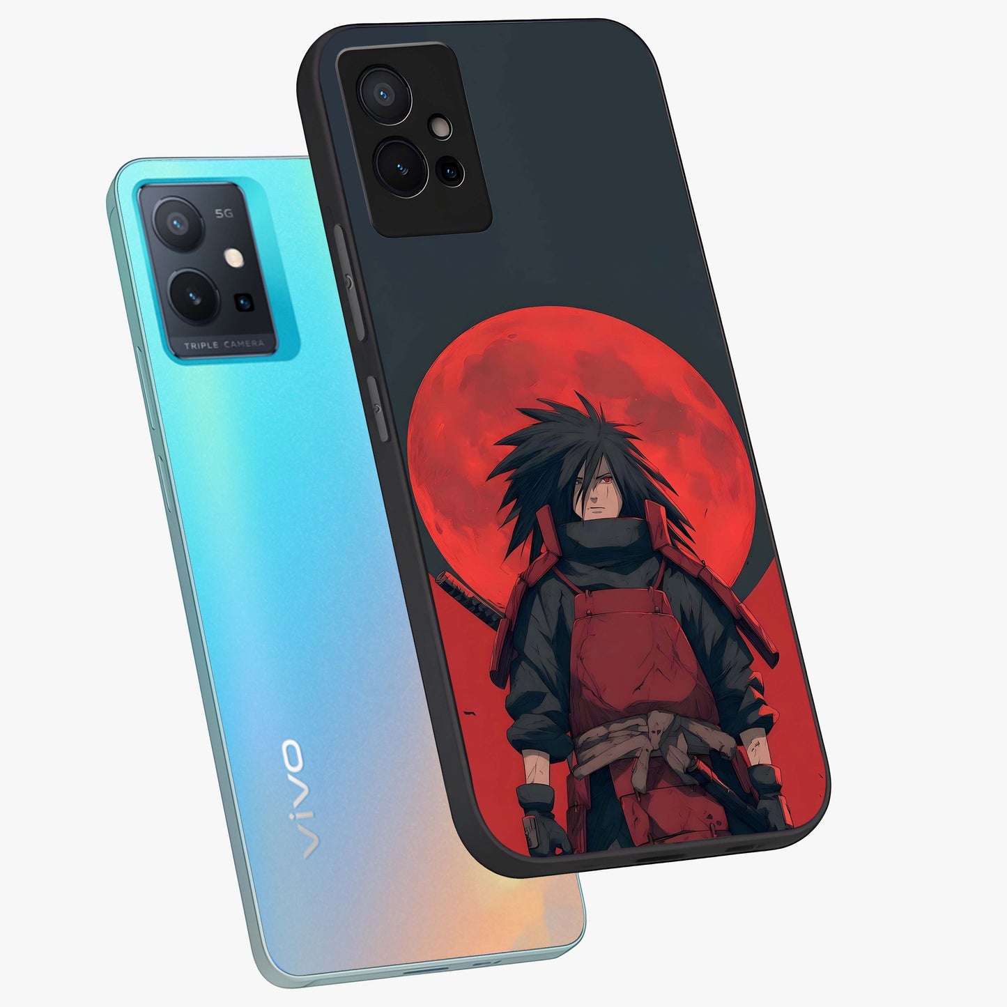 Crimson Moon Warlord Glass Case displayed in angled mockup highlighting dramatic crimson moon design with fantasy aesthetic.