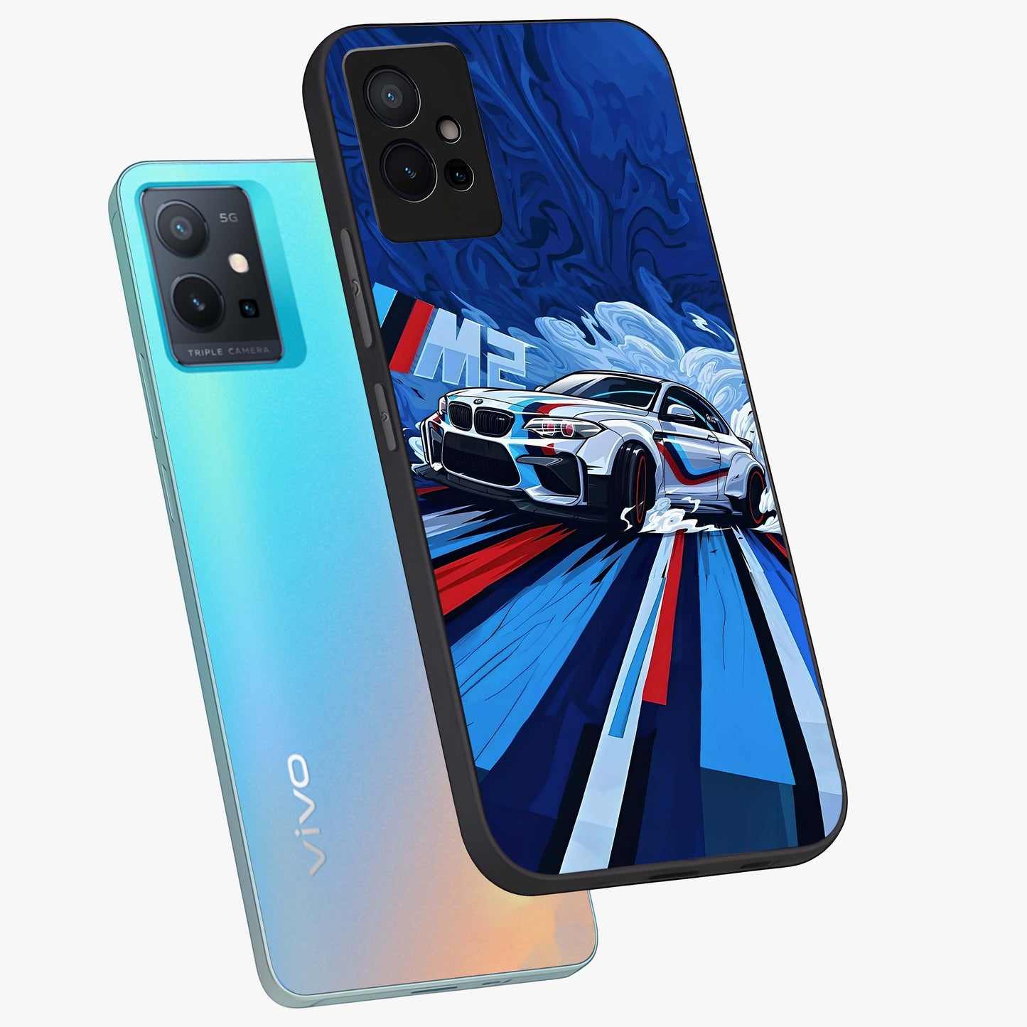 Drift Power Rush Glass Case displayed in angled mockup highlighting powerful drift car design with sporty aesthetic style.