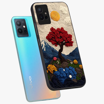 Eternal Nature Tapestry Glass Case displayed in angled mockup highlighting detailed botanical pattern with artistic aesthetic.