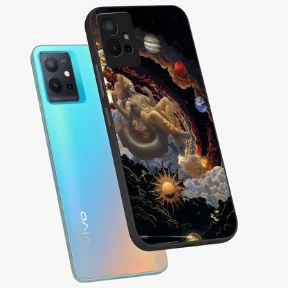 Galactic Divine God Glass Case displayed in angled mockup highlighting powerful celestial deity illustration with galactic aesthetic.