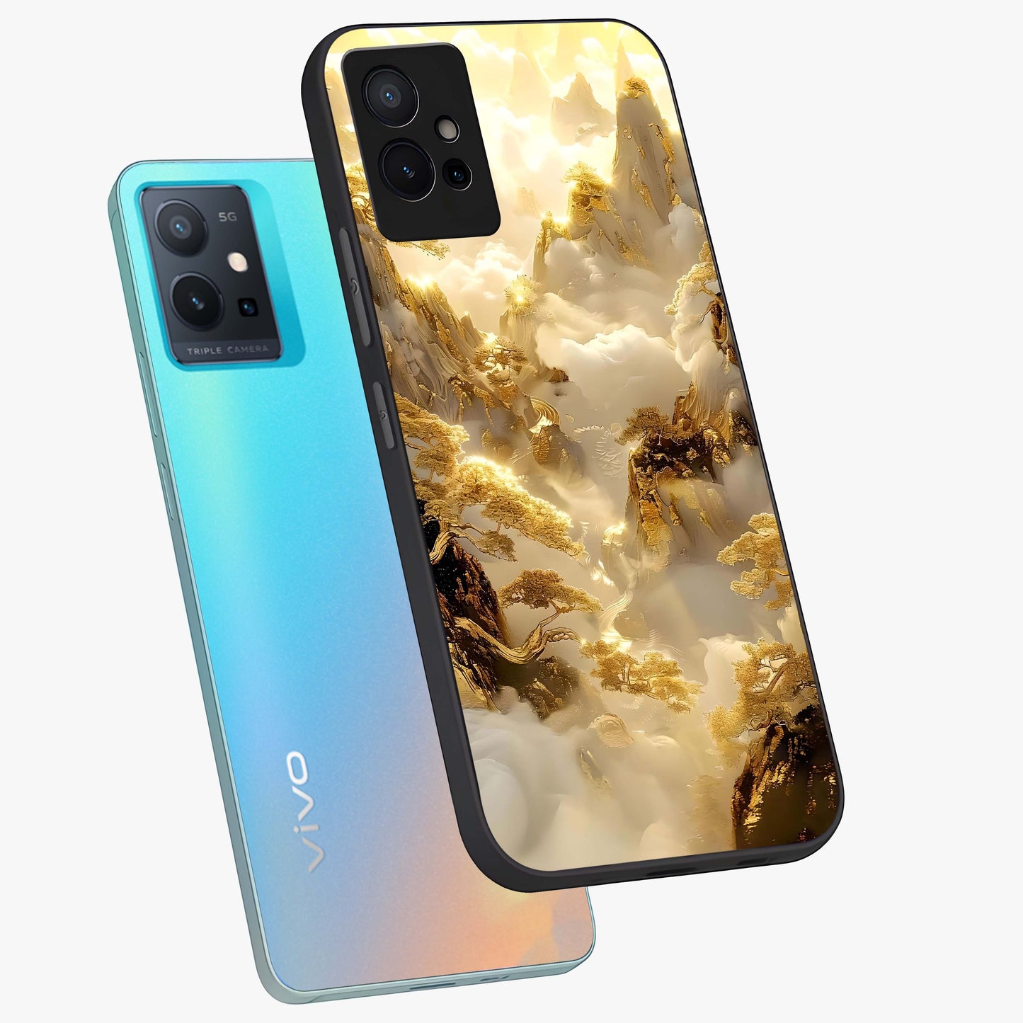 Gates Of Illumination Glass Case displayed in angled mockup highlighting radiant portal inspired design with fantasy aesthetic.