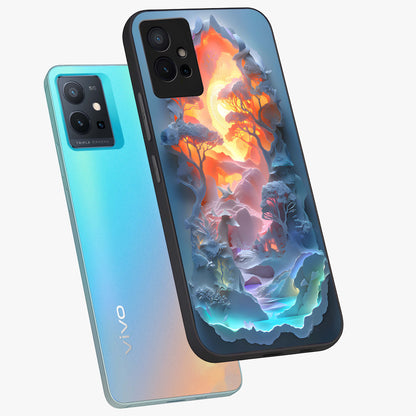 Glow Forest Portal Glass Case displayed in angled mockup highlighting mystical forest design with magical glowing aesthetic.