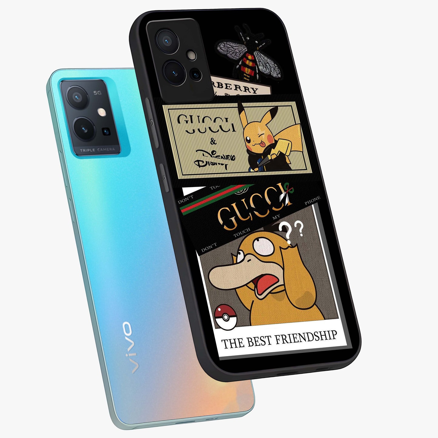 Gucci Play Mashup Glass Case displayed in angled mockup highlighting stylish fashion mashup design with bold aesthetic.