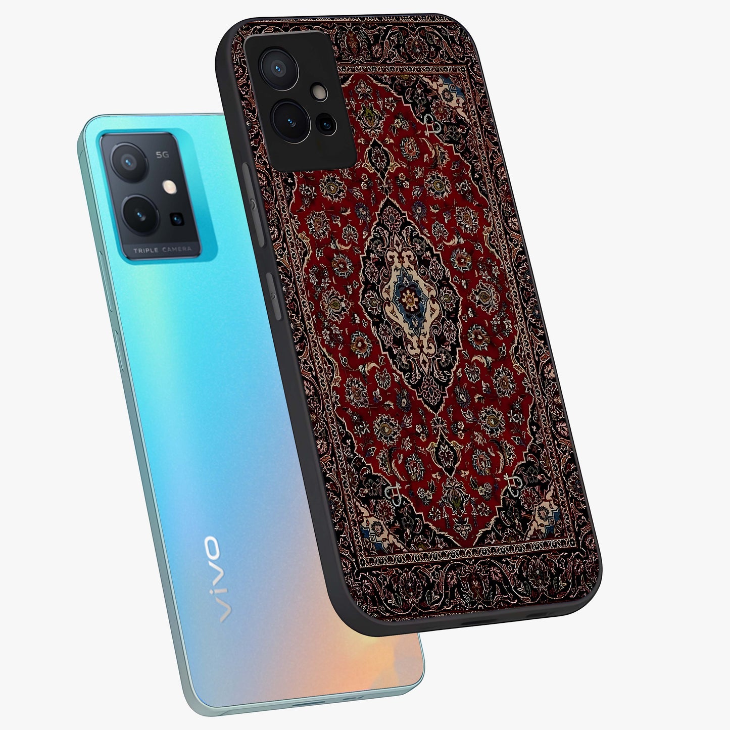 Heritage Carpet Royale Glass Case displayed in angled mockup highlighting intricate royal carpet design with heritage aesthetic.