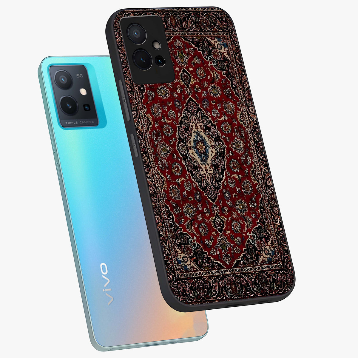 Heritage Carpet Royale Glass Case displayed in angled mockup highlighting intricate royal carpet design with heritage aesthetic.