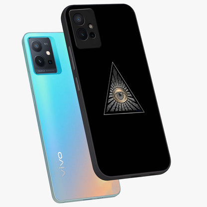 Illuminati Evil Glass Case displayed in angled mockup highlighting dark occult inspired design with bold aesthetic style.